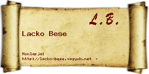 Lacko Bese névjegykártya